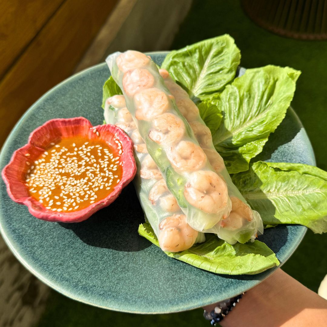 Shrimp Summer Rolls with Sesame Please Dipping Sauce