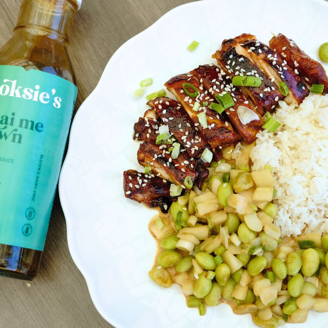High-Protein Thai Chicken Bowl with TOOKSIE’s Thai Me Down Marinade