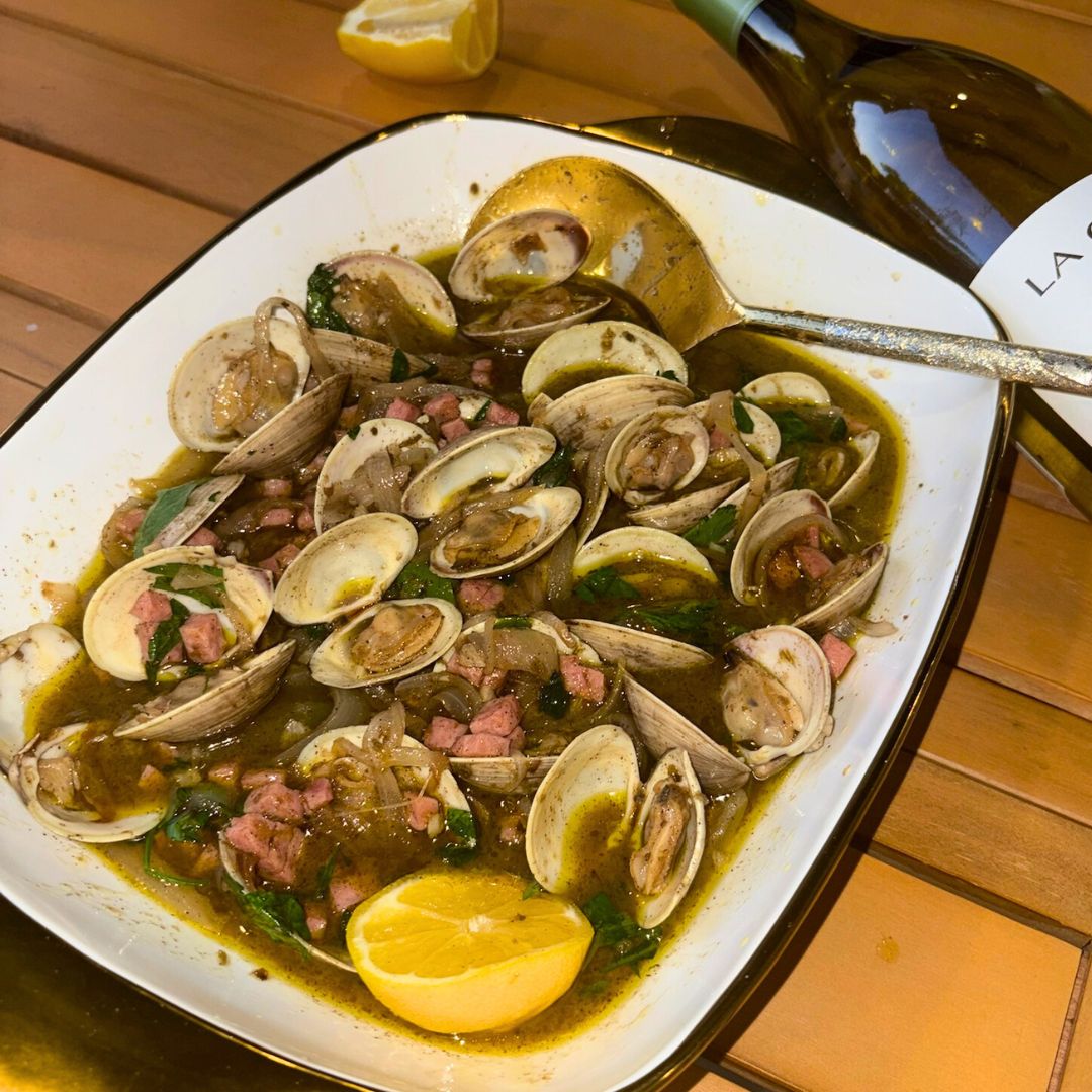 Clammy Situation (with Jerk, Salami & White Wine)